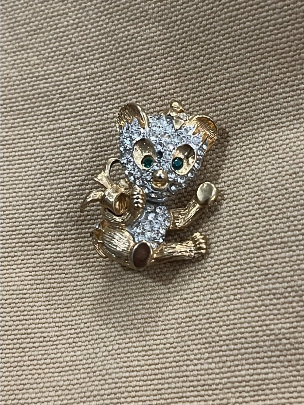 Vintage Animal Gold Panda Brooch